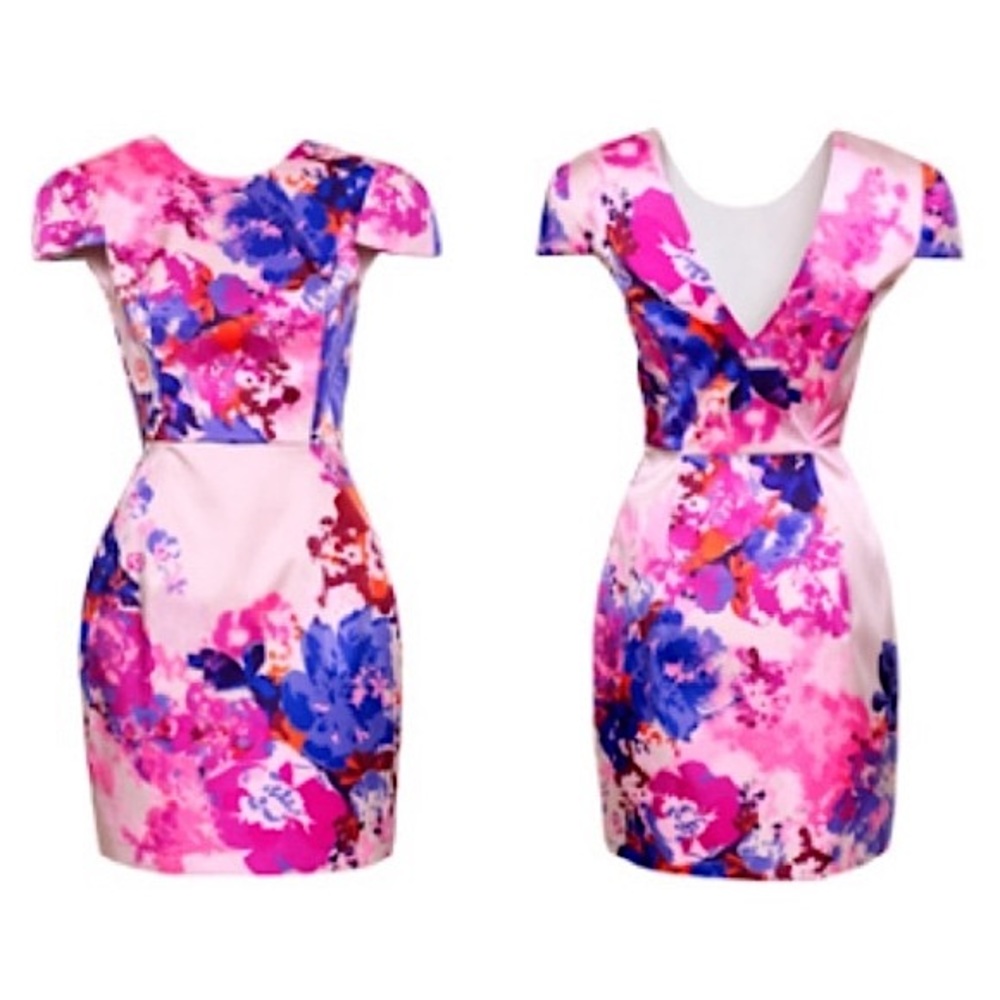 🛍️ H&M Fashion Star Elegant Pink Floral Mini Dress - Size 4